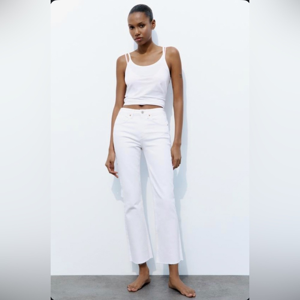 Zara Mid-rise straight leg jeans